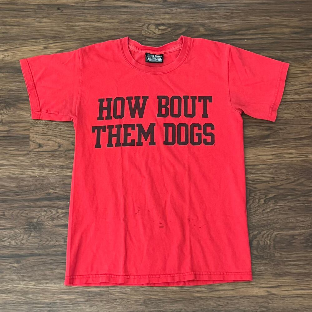Steve & Barry’s “How Bout Them Dogs” Tee Red Size S –‎ Georgia Bulldogs
